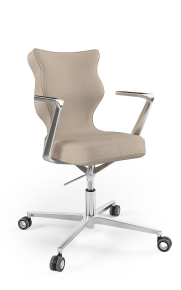 Krzesło biurowe dopasowane do wzrostu 159-188 cm, model Kylie Plus kolor beżowy obrotowe