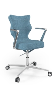 Krzesło biurowe dopasowane do wzrostu 159-188 cm, model Kylie Plus kolor niebieski obrotowe