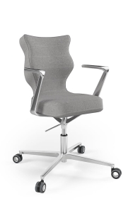 Krzesło biurowe dopasowane do wzrostu 159-188 cm, model Kylie Plus kolor szary obrotowe