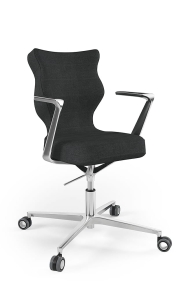 Krzesło biurowe dopasowane do wzrostu 159-188 cm, model Kylie Plus kolor antracyt obrotowe