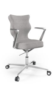 Krzesło biurowe dopasowane do wzrostu 159-188 cm, model Kylie Plus kolor melanż szary obrotowe