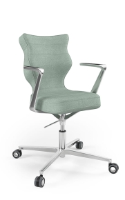 Krzesło biurowe dopasowane do wzrostu 159-188 cm, model Kylie Plus kolor mięta obrotowe