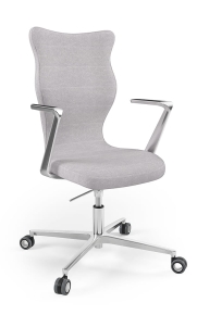 Krzesło biurowe dopasowane do wzrostu 180+ cm, model Kylie Plus kolor szary obrotowe