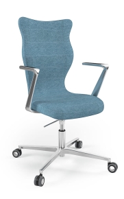 Krzesło biurowe dopasowane do wzrostu 180+ cm, model Kylie Plus kolor niebieski obrotowe
