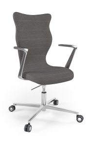 Krzesło biurowe dopasowane do wzrostu 180+ cm, model Kylie Plus kolor ciemny szary obrotowe