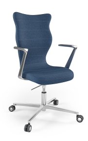 Krzesło biurowe dopasowane do wzrostu 180+ cm, model Kylie Plus kolor granatowy obrotowe