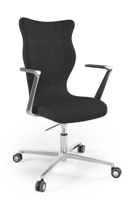 Krzesło biurowe dopasowane do wzrostu 180+ cm, model Kylie Plus kolor antracyt obrotowe