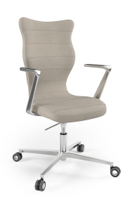 Krzesło biurowe dopasowane do wzrostu 180+ cm, model Kylie Plus kolor beżowy obrotowe