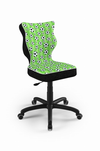 Krzesło do biurka dla chłopca dopasowane do wzrostu 159-188 cm, model Petit motyw piłki obrotowe