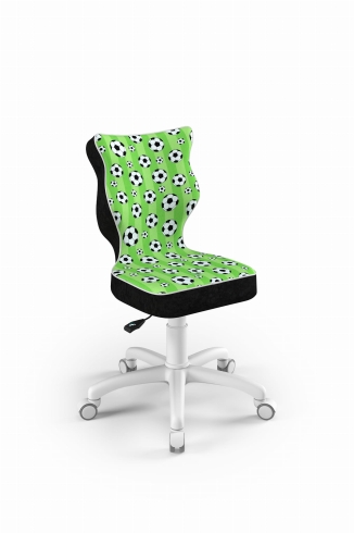 Krzesło do biurka dla chłopca dopasowane do wzrostu 133-159 cm, model Petit motyw piłki obrotowe