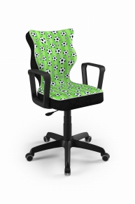 Krzesło do biurka dla chłopca dopasowane do wzrostu 159-188 cm, model Norm motyw piłki obrotowe