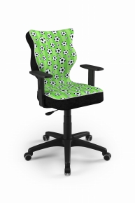 Krzesło do biurka dla chłopca dopasowane do wzrostu 146-176,5 cm, model Duo motyw piłki obrotowe