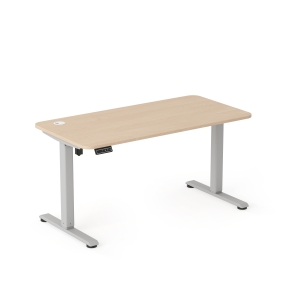 Biurko elektryczne AXIO Prostokąt 1000x600 stelaż szary/blat brzoza rozmiar 3-4