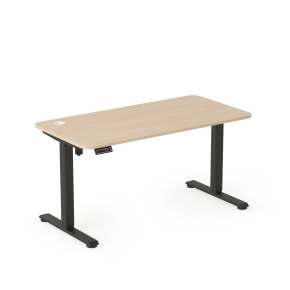 Biurko elektryczne AXIO Prostokąt 1000x600 stelaż czarny/blat brzoza rozmiar 3-4