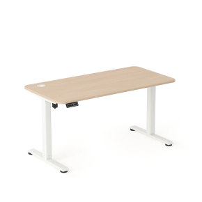 Biurko elektryczne AXIO Prostokąt 1200x600 stelaż biały/blat brzoza rozmiar 3-4
