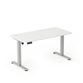 Biurko elektryczne AXIO Prostokąt 1000x600 stelaż szary/blat biały rozmiar 5-6