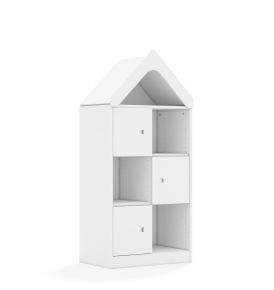 Regał Blox Base 70 3PP 3F1 z daszkiem 706x466x1575 korpus biały/3x front biały