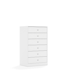 Szafa Blox Base 70 3P 6S 706x466x1165 korpus biały/6x szuflada biała