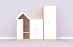 Zestaw mebli BLOX Base 2 korpus brzoza/front biały