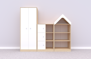 Zestaw mebli BLOX Base 3 korpus brzoza/front biały