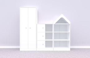 Zestaw mebli BLOX Base 3 korpus biały/front biały