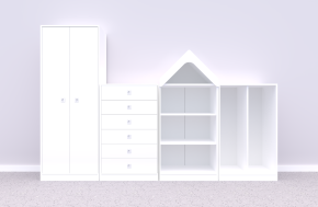 Zestaw mebli BLOX Base 4 korpus biały/front biały