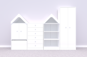 Zestaw mebli BLOX Base 5 korpus biały/front biały