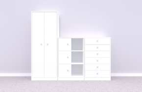 Zestaw mebli BLOX Base 6 korpus biały/front biały