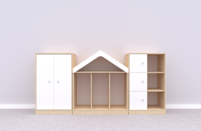 Zestaw mebli BLOX Base 1 korpus brzoza/front biały