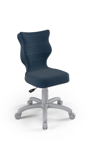 Krzesło do biurka dla dziecka dopasowane do wzrostu 119-142 cm, model Petit kolor granatowy obrotowe