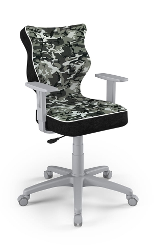 Krzesło do biurka dla chłopca dopasowane do wzrostu 146-176,5 cm, model Duo motyw moro obrotowe
